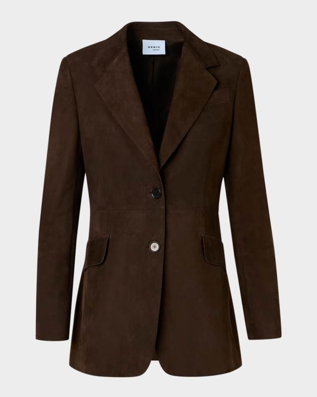 Nappa Suede Single-Breasted Blazer Jacket
